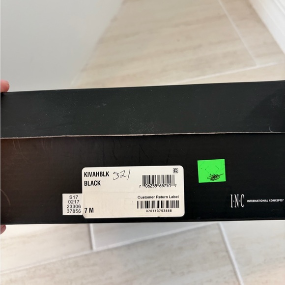 INC International Concepts Black Ankle Strap Heels - Picture 4 of 4